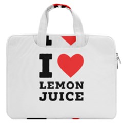 I Love Lemon Juice Macbook Pro 16  Double Pocket Laptop Bag  by ilovewhateva