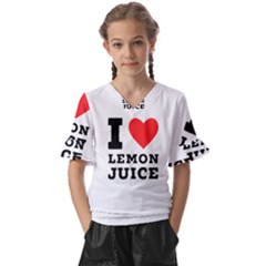 I Love Lemon Juice Kids  V-neck Horn Sleeve Blouse by ilovewhateva