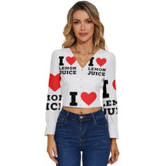 I Love Lemon Juice Long Sleeve V-neck Top by ilovewhateva