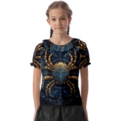 Cancer Star Sign Astrology Kids  Frill Chiffon Blouse