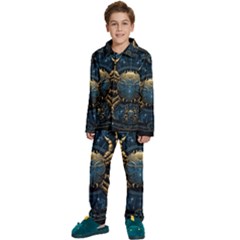 Cancer Star Sign Astrology Kids  Long Sleeve Velvet Pajamas Set by Bangk1t