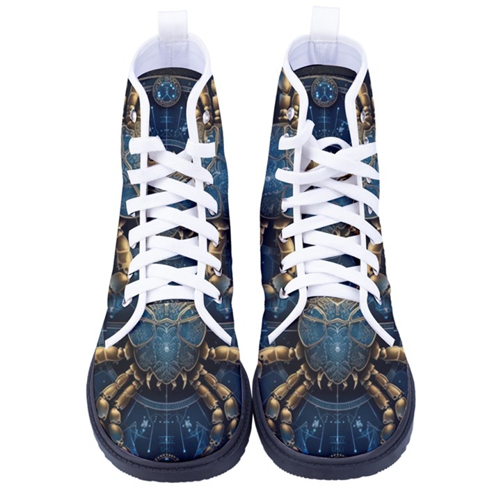 Cancer Star Sign Astrology High-Top Canvas Sneakers