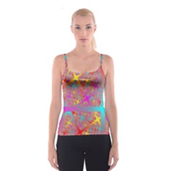 Geometric Abstract Colorful Spaghetti Strap Top by Bangk1t