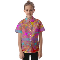 Geometric Abstract Colorful Kids  Short Sleeve Shirt by Bangk1t