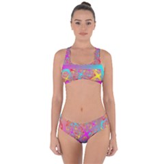 Geometric Abstract Colorful Criss Cross Bikini Set by Bangk1t