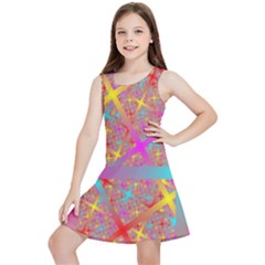 Geometric Abstract Colorful Kids  Lightweight Sleeveless Dress