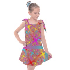 Geometric Abstract Colorful Kids  Tie Up Tunic Dress