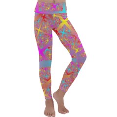 Geometric Abstract Colorful Kids  Lightweight Velour Classic Yoga Leggings