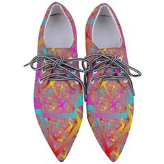 Geometric Abstract Colorful Pointed Oxford Shoes