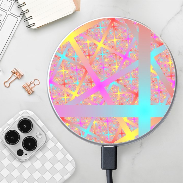 Geometric Abstract Colorful Wireless Fast Charger(White)