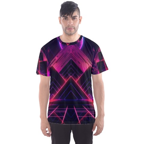 Synthwave City Retrowave Wave Men s Sport Mesh Tee by Bangk1t