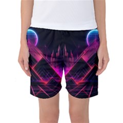 Synthwave City Retrowave Wave Women s Basketball Shorts by Bangk1t