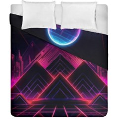 Synthwave City Retrowave Wave Duvet Cover Double Side (california King Size) by Bangk1t