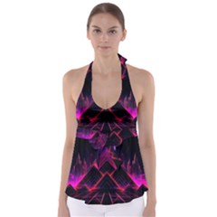 Synthwave City Retrowave Wave Babydoll Tankini Top