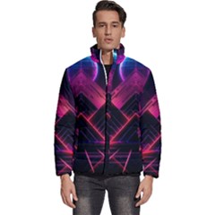 Synthwave City Retrowave Wave Men s Puffer Bubble Jacket Coat by Bangk1t