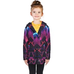 Synthwave City Retrowave Wave Kids  Double Breasted Button Coat by Bangk1t