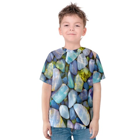 Stones Gems Multi Colored Rocks Kids  Cotton Tee by Bangk1t