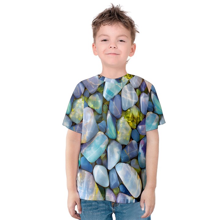 Stones Gems Multi Colored Rocks Kids  Cotton Tee