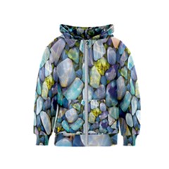 Stones Gems Multi Colored Rocks Kids  Zipper Hoodie