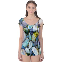 Stones Gems Multi Colored Rocks Boyleg Leotard 