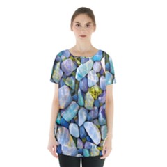 Stones Gems Multi Colored Rocks Skirt Hem Sports Top