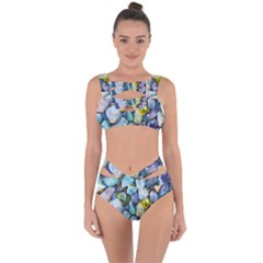 Stones Gems Multi Colored Rocks Bandaged Up Bikini Set 