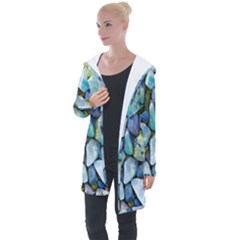 Stones Gems Multi Colored Rocks Longline Hooded Cardigan by Bangk1t