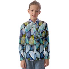 Stones Gems Multi Colored Rocks Kids  Long Sleeve Shirt by Bangk1t