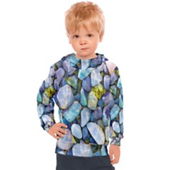 Stones Gems Multi Colored Rocks Kids  Hooded Pullover by Bangk1t