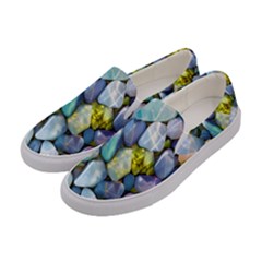 Stones Gems Multi Colored Rocks Women s Canvas Slip Ons by Bangk1t