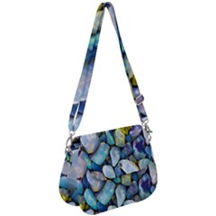 Stones Gems Multi Colored Rocks Saddle Handbag by Bangk1t