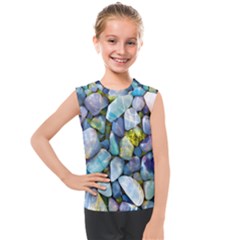 Stones Gems Multi Colored Rocks Kids  Mesh Tank Top by Bangk1t