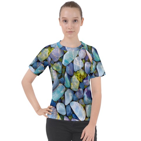 Stones Gems Multi Colored Rocks Women s Sport Raglan Tee by Bangk1t