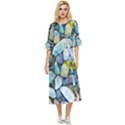 Stones Gems Multi Colored Rocks Double Cuff Midi Dress View1