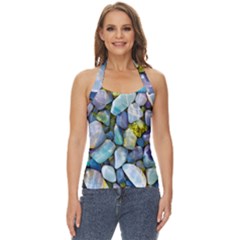 Stones Gems Multi Colored Rocks Basic Halter Top