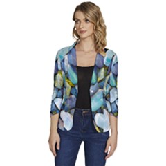 Stones Gems Multi Colored Rocks Women s One-button 3/4 Sleeve Short Jacket