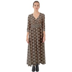 Structure Pattern Texture Hive Button Up Boho Maxi Dress by Bangk1t