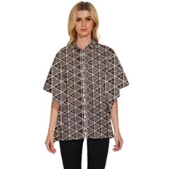 Structure Pattern Texture Hive Women s Batwing Button Up Shirt