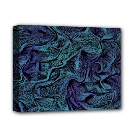 Abstract Blue Wave Texture Patten Deluxe Canvas 14  X 11  (stretched) by Bangk1t