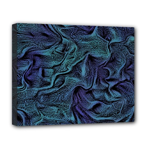 Abstract Blue Wave Texture Patten Deluxe Canvas 20  X 16  (stretched) by Bangk1t