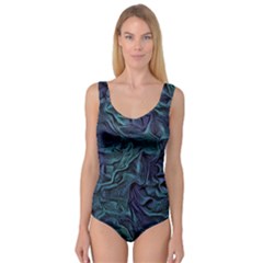 Abstract Blue Wave Texture Patten Princess Tank Leotard  by Bangk1t