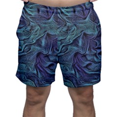 Abstract Blue Wave Texture Patten Men s Shorts by Bangk1t