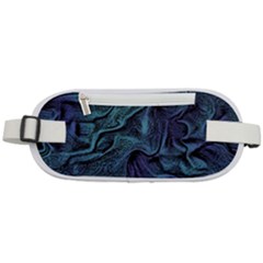 Abstract Blue Wave Texture Patten Rounded Waist Pouch by Bangk1t