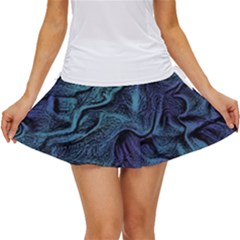 Abstract Blue Wave Texture Patten Women s Skort