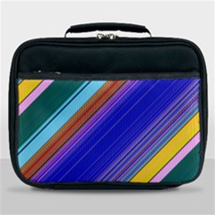 Color Lines Slanting Green Blue Lunch Bag by Bangk1t