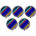 Color Lines Slanting Green Blue Mini Round Pill Box (Pack of 5) View1