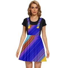 Color Lines Slanting Green Blue Apron Dress by Bangk1t