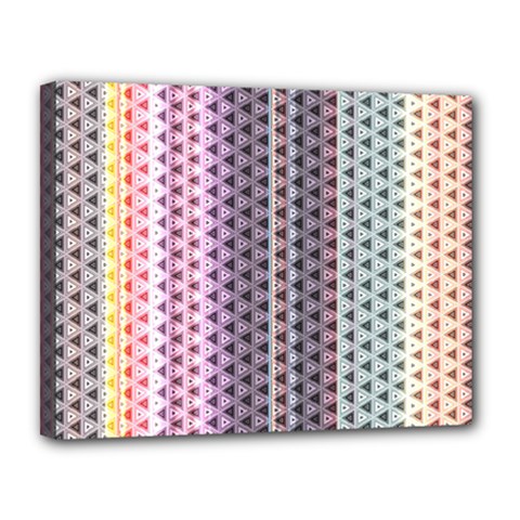 Triangle Stripes Texture Pattern Canvas 14  X 11  (stretched) by Bangk1t