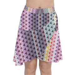 Triangle Stripes Texture Pattern Chiffon Wrap Front Skirt by Bangk1t