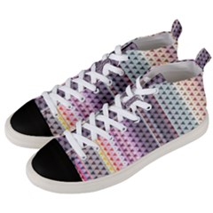 Triangle Stripes Texture Pattern Men s Mid-top Canvas Sneakers by Bangk1t